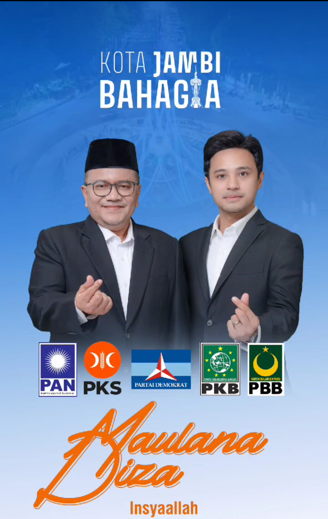 Pasangan Maulana – Diza Ambil Start Pertama Kontestasi di Pilwakot Jambi 2024