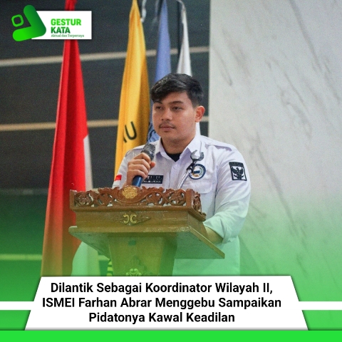 Dilantik Sebagai Koordinator Wilayah II ISMEI, Farhan Abrar Menggebu Sampaikan Pidatonya Kawal Keadilan