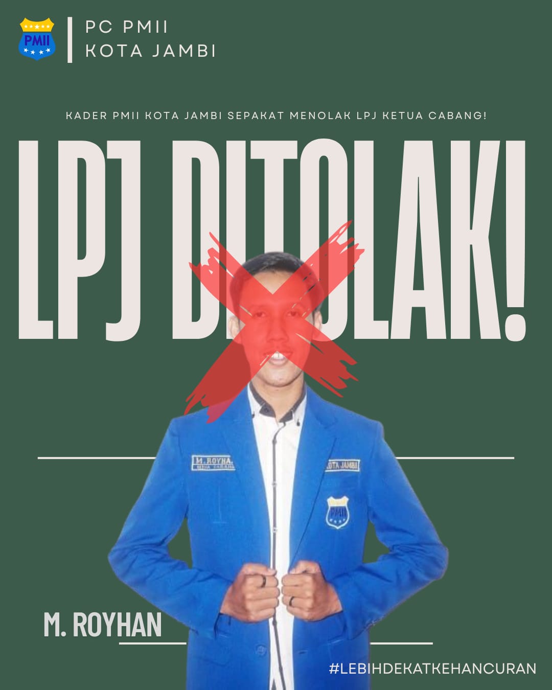 LPJ Royhan Ditolak! KONFERCAB PMII Kota Jambi Resmi Ditolak Sejumlah Komisariat & Rayon