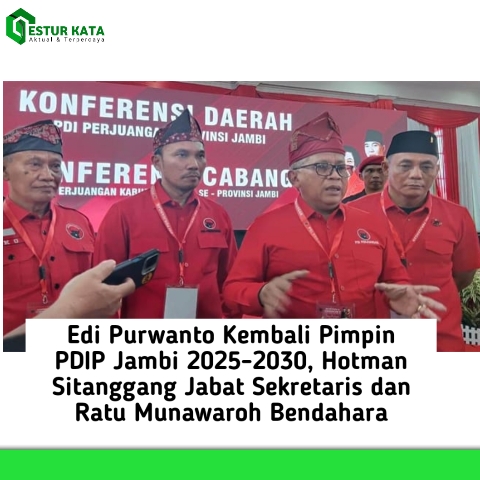 Edi Purwanto Kembali Pimpin PDIP Jambi 2025-2030, Hotman Sitanggang Jabat Sekretaris dan Ratu Munawaroh Bendahara