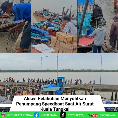 Warga Keluhkan Akses Naik Speedboat di Pelabuhan Saat Air Surut
