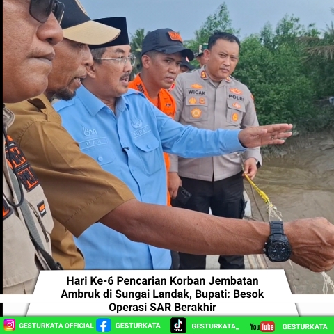 Hari Ke-6 Pencarian Korban Jembatan Ambruk di Sungai Landak, Bupati: Besok Operasi SAR Berakhir