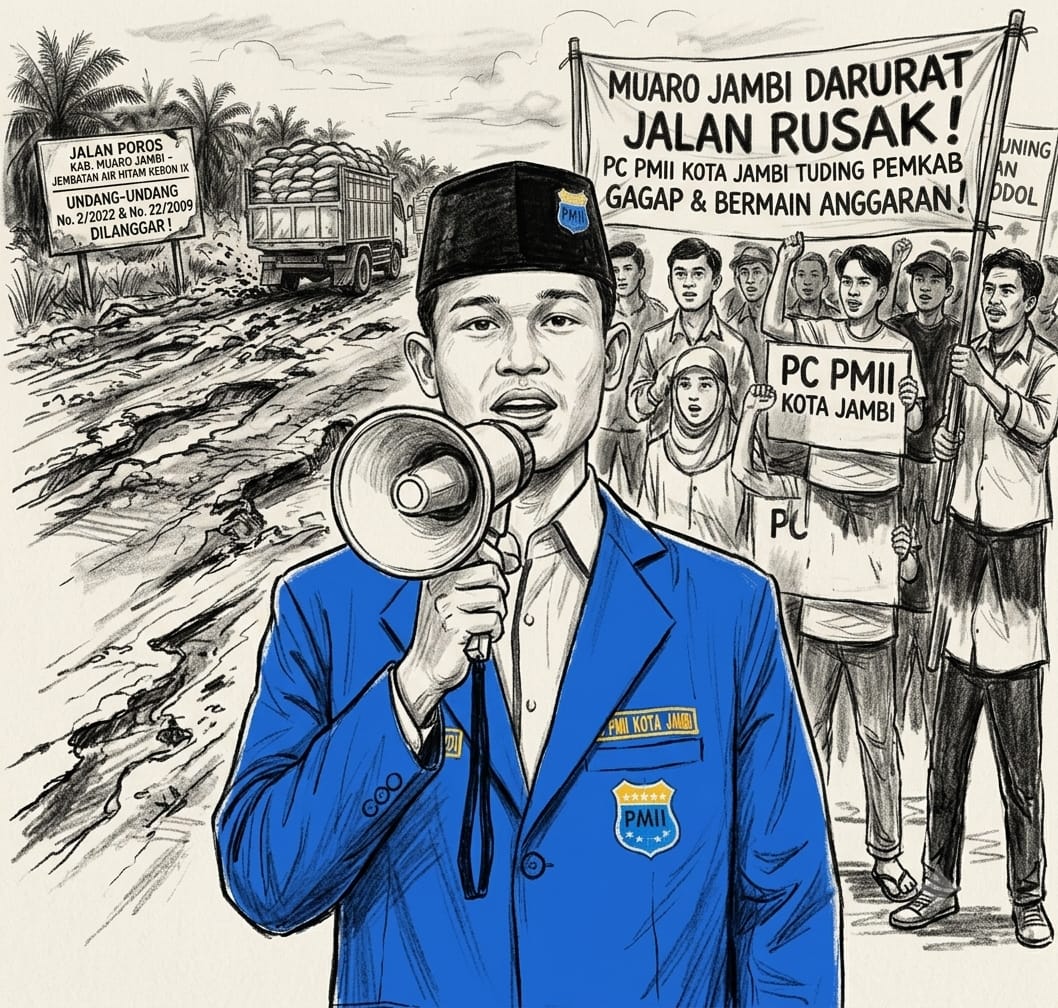 M. Basir Sumardi Ketua PC PMII: “Jalan Rusak Muaro Jambi Bukan Takdir, Tapi Pembiaran Berdarah