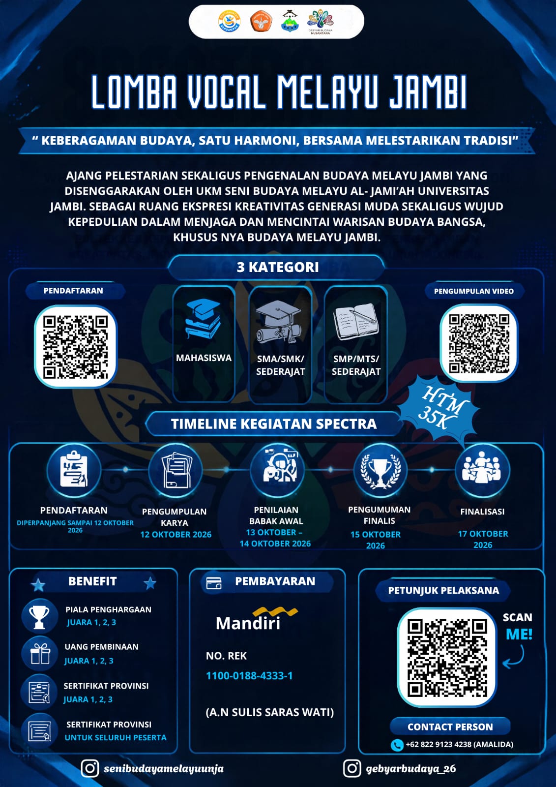 Lomba Vokal Melayu Jambi 2026 Buka Pendaftaran, Sasar Pelajar hingga Mahasiswa